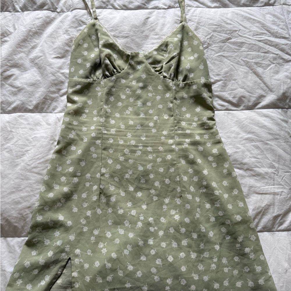 Green Floral Slip Dress